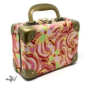 Vintage Saks Fifth Avenue Italy Hard Shell Box Purse Colorful Case - Hey Viv